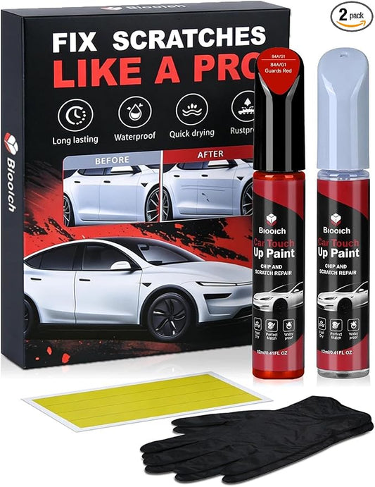 Guards Red 84A/G1 for Porsche Touch Up Paint Kit[2K Clear Coat Included],Exact Color Match Touch Up Paint for Chip and Scratch Repair
