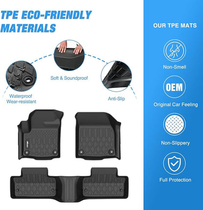 Nilight TPE Floor Mats for Land Rover Range Rover Evoque 5 Door and Coupe 2011 2012 2013 2014 2015 2016 2017 2018 2019, All Weather Custom Fit Heavy Duty Floor Liners