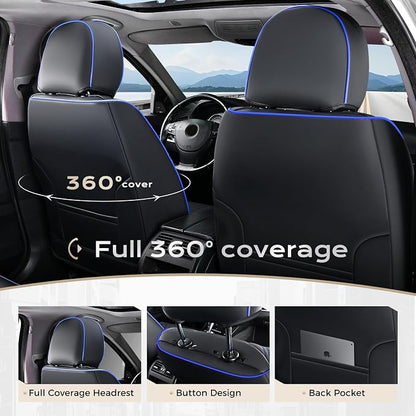 Coverado Car Seat Covers, Car Seat Covers Front Seats, 2-Pack Front Seat Cover, Nappa Leather Waterproof Seat Covers, Car Seat Protectors, Automotive Seat Covers Universal Fit for Most Vehicles