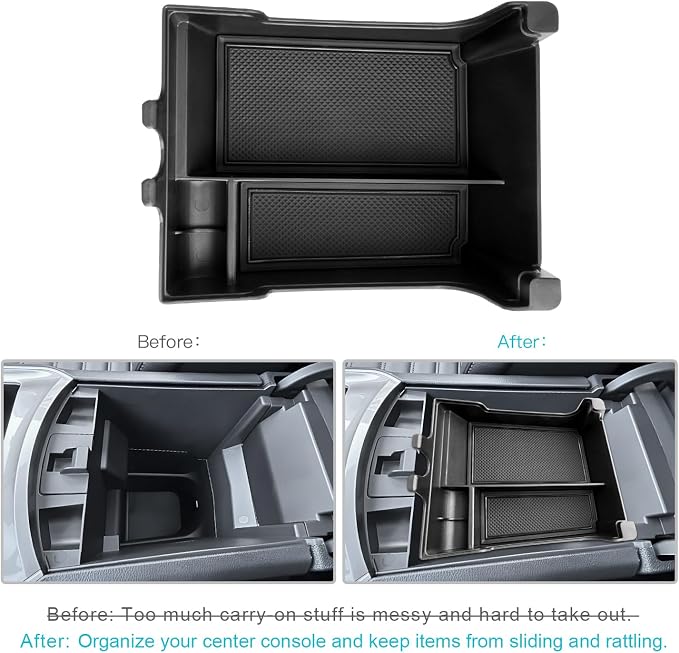 CDEFG for 2020-2023 2024 Edge Center Console Organizer Tray Compatible with 2020-2023 2024 Ford Edge Middle Console Organizer Armrest Tray Storage Box 2023 2024 Edge Accessories (Black Trim)