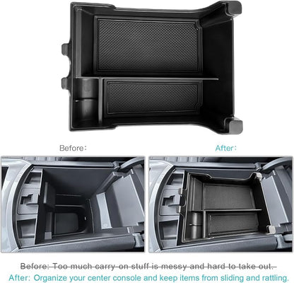 CDEFG for 2020-2023 2024 Edge Center Console Organizer Tray Compatible with 2020-2023 2024 Ford Edge Middle Console Organizer Armrest Tray Storage Box 2023 2024 Edge Accessories (Black Trim)