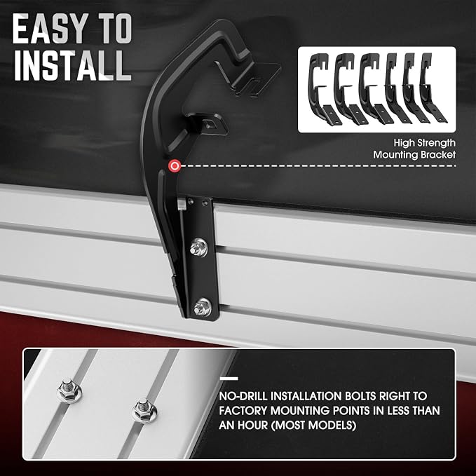 DNA MOTORING 6 Inches Running Boards Compatible with 07-18 Silverado Sierra 1500 / 07-19 Silverado Sierra 2500HD 3500HD Extended Cab, Aluminum Extruded Side Step Neft Bars, STEPB-ZTL-8018-ALSL
