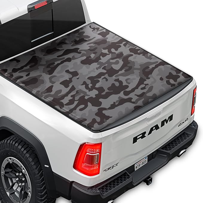 Camo Tonneau Cover for Ram 1500 (2009-2026) with 5.7 ft Bed Length, Soft Roll-Up All-Weather Retractable Truck Bed Cover Urban Camo Short Bed (NO RAMBOX)