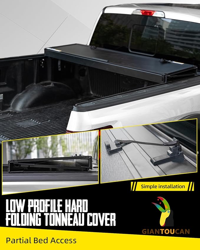 Flip-up Hard Folding Tonneau Cover compitable with 2020-2026 Chevy Silverado/GMC Sierra 2500 3500 HD 6.9ft(82.2") Bed, Not for CarbonPro Bed, Low Profile Style