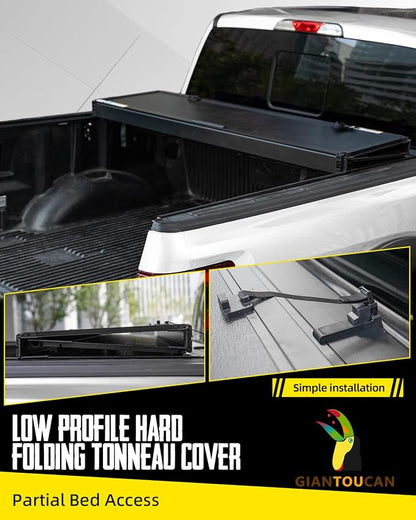 Flip-up Hard Folding Tonneau Cover compitable with 2020-2026 Chevy Silverado/GMC Sierra 1500 6.6ft(78.9") Bed, Not for CarbonPro Bed, Low Profile Style
