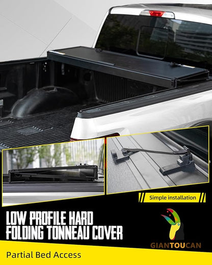 Flip-up Hard Folding Tonneau Cover compitable with 2020-2026 Chevy Silverado/GMC Sierra 1500 5.8ft Bed(69.9in), Not for CarbonPro Bed, Low Profile Style
