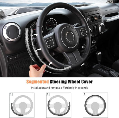 Aimato Customized Steering Wheel Cover for Jeep Wrangler (JK) 2012-2018/Patriot 2011-2017/Grand Cherokee 2011-2013/Compass 2011-2016/Liberty 2011-2012