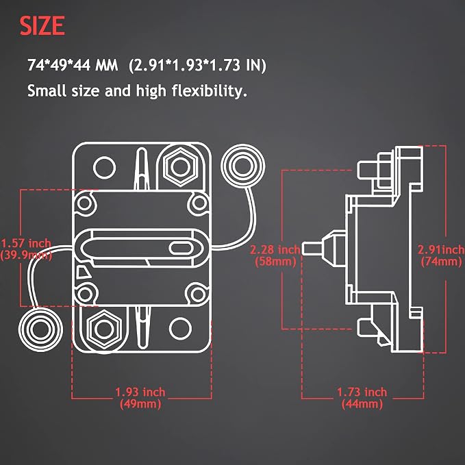 3 Pack 250A Circuit Breaker Manual Reset Fuse Holder for Car Audio and Amps Protection 12V-48V DC Reset Fuse