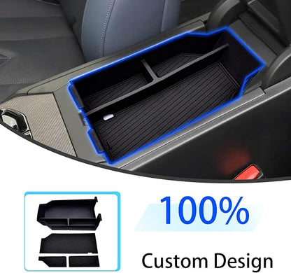 Center Console Organizer Fit For BMW X3 2025 2026 (30 xDrive/M50 xDrive) , ABS Plastic & Anti-Slip Rubber Console Storage Box with Charging Hole, Center Organizer for 2025 2026 BMW X3 Accessories