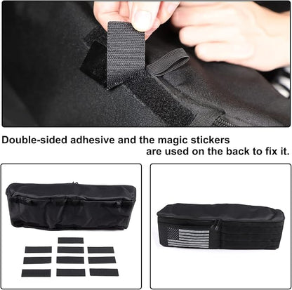 Aunginsy 1PCS Trunk Organizer Compatible with Toyota FJ Cruiser 2007-2021+, Car Left Side Trunk Storage Bag Backseat Hanging Storage Multi-Compartment Space Saving Accessories, With USA Flag Pattern