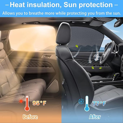 XCBYT 4 Pack 2021-2024 Honda Civic Window Shades with Breathable Mesh Window Covers 99% Sun UV Blackout Keeps Cool Privacy Curtains for Breastfeeding, Napping, Dressing, Camping