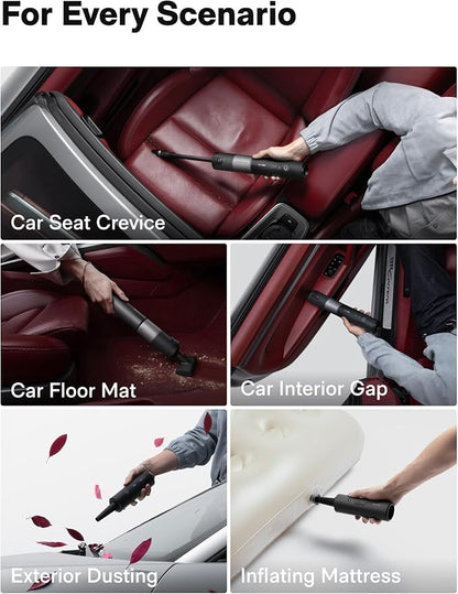 HOTO Car Vacuum Cordless, Handheld Vacuum Cleaner with 20000Pa Suction, 4-in-1 Portable Mini Vacuum & Electric Compressed Air Duster for Car, Desk, Keyboard, Home, Office