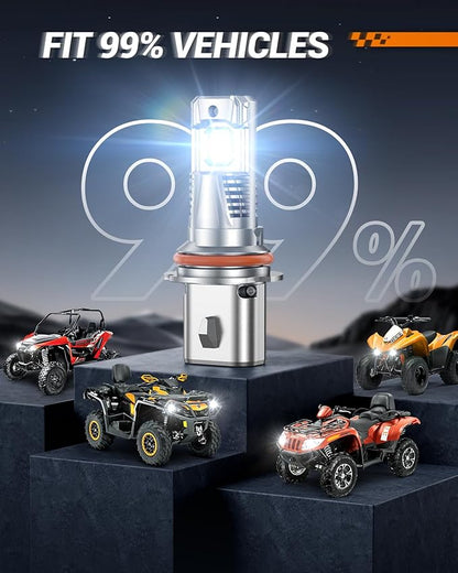 SEALIGHT 9004 LED Bulbs, 1:1 Real Size, 46000LM 9004/HB1 Fog Lights, Super Bright 6500K Cool White with Fan, Pack of 2