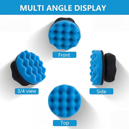 6 Pack Large Tire Shine Applicator Pad - Hex Grip Tire Applicator Sponge,Reusable Foam Sponge Tool for Car,Ideal for Applying Tire Shine & Tire Cleaner After Car Wash,Car Cleaning (Blue, 6 Pack)