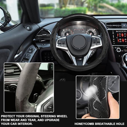 GIANT PANDA Steering Wheel Cover for Acura RDX and MDX, Car Steering Wheel Cover for Acura TLX and TL - Gray