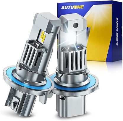 AUTOONE Latest 9008 H13 Light Bulbs, 1:1 Mini Size, 60,000LM Brightness, 6500K Cool White, Easy 3 Min Plug and Play, IP68 Rated, Long Lifespan, Pack of 2