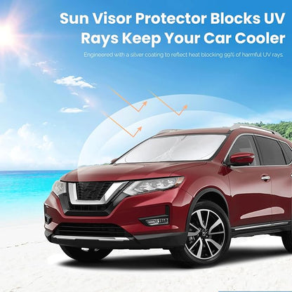 Custom Fit Rogue 3rd Windshield Sunshade for Nissan Rogue 3rd Gen 2021 2022 2023 2024 2025 (Not for Rogue Sport) Front Window Car Shades Shield Cover for Windshield Sun Visor Protector Blocks UV Rays