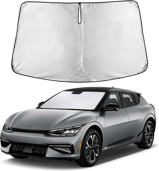 EcoNour Windshield Sunshade Compatible for Kia EV6 2022-2023 2024 2025, Sun Visor for Front Windshield & Window Sun Shade Cover, UV Heat Blocker & Protector, Car Accessories