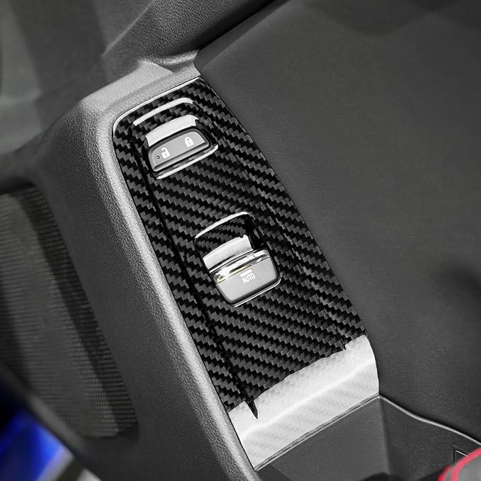 AIRSPEED Hard Carbon Fiber for Subaru BRZ Toyota GR86 2021 2022 2023 2024 2025 Car Door Window Control Button Frame Cover Center Console Interior Trim Accessories, Black
