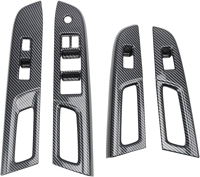 HIGH FLYING for Subaru Crosstrek 2015 2016 2017 Window Lift Switches Control Button Panel Cover Trim ABS Car Interior Accessories Carbon Fiber Style 4PCS