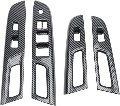 HIGH FLYING for Subaru Crosstrek 2015 2016 2017 Window Lift Switches Control Button Panel Cover Trim ABS Car Interior Accessories Carbon Fiber Style 4PCS