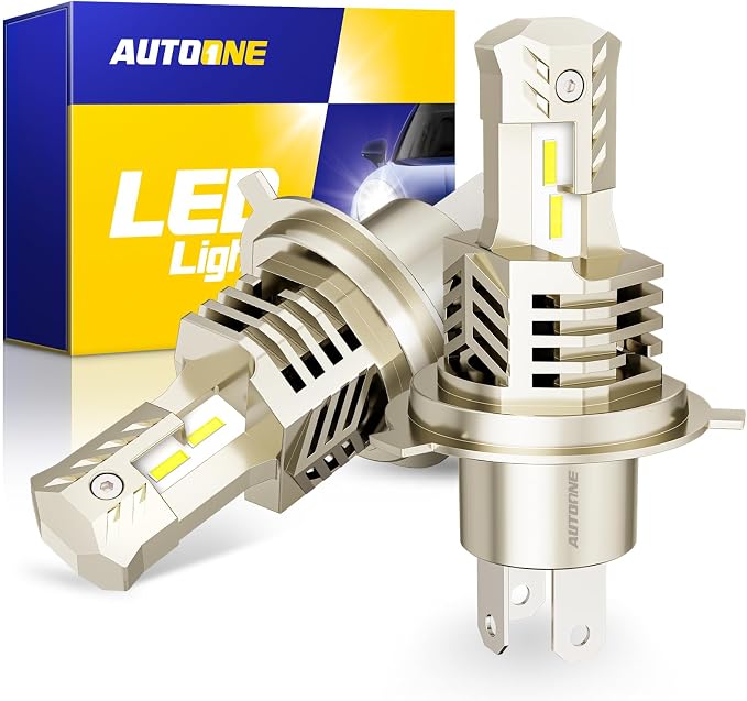 AUTOONE H4/9003/HB2 LED Bulbs 6000K White, 36000LM Plug and Play, IP68 Automotive Replacement Fog Light, 2 PCS
