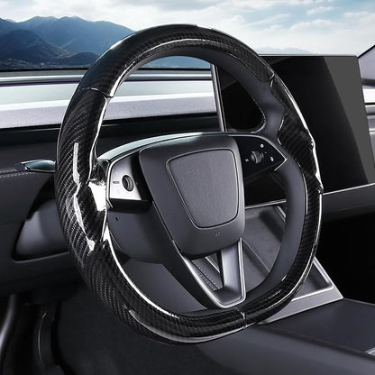 Steering Wheel Cover for Tesla Model Y Juniper (2025- Present) Model 3 Highland (2024- Present), Steering Wheel Accessories for Tesla Model Y Juniper / 3 Highland