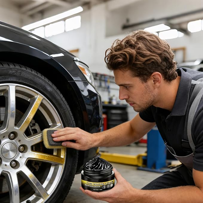 Quick Shine Tire Paste, 50g Long-Lasting Wax, Vehicle Wheel Polishing Paste with Durable Formula, Tire with Fast Application, Detailing Wax Protective Coating, Car Care Product for Exterior