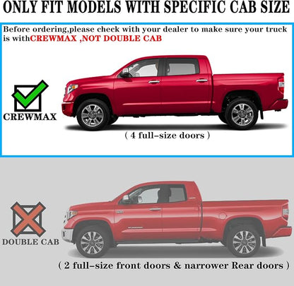 COMNOVA 6 Inch Running Boards Compatible with 2022-2026 Toyota Tundra Crewmax Cab. Tundra Heavy Duty Carbon Steel Black Nerf Bars Truck Side Steps Rock Sliders.