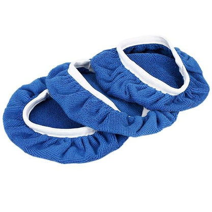 X AUTOHAUX 8pcs 9-10" Navy Blue Microfiber Car Polishing Waxing Bonnet Buffing Pad Cover