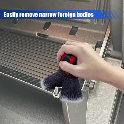 Car Detailing Brush, Ultra Soft Bristles XL Synthetic Brush Car Beauty Tools with Storage Rack, Auto Interior Cleaning Tool for Dashboard, Vents, Covers Large Area Inside and Outside Vehicles (Red)