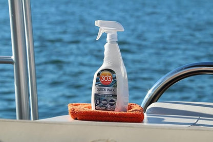303 Marine Quick Wax for Fiberglass & Gelcoat, 32 oz | Enhances shine and gloss on fiberglass and gelcoat surfaces with an easy spray-on formula.