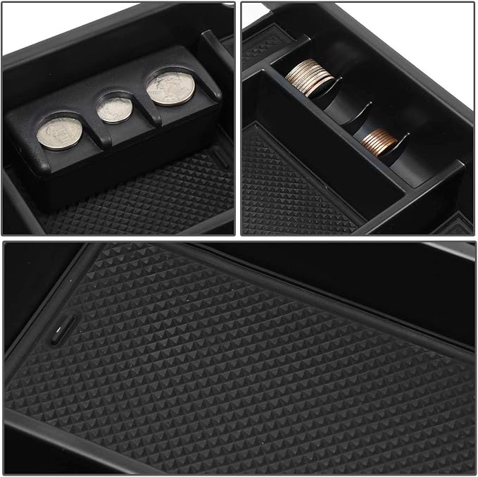 DNA MOTORING ZTL-Y-0019 Center Console Armrest Organizer Tray Compatible with 14-19 Tundra, Black