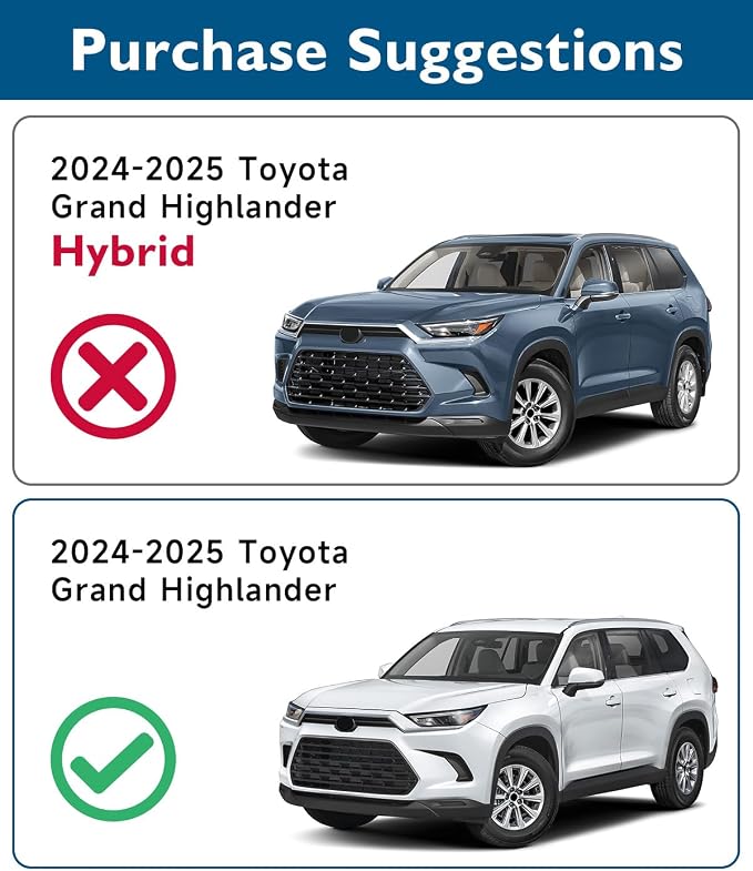 BIBLOZ Windshield Sun Shade Compatible with Toyota Grand Highlander (Not for Hybrid Model) 2024 2025 2026, LE, XLE, Limited, Platinum Accessories PET Sunshade Keeps The Car Cool Inside