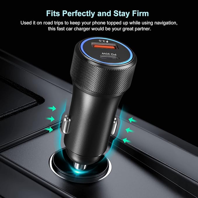 USB C Car Charger 5 Pack, Bangfun 36W Dual Port PD&QC 3.0 Fast Charging 12V USB Car Charger Cigarette Lighter Adapter Plug for iPhone 15 14 13 12 11 Pro Max SE,iPad,Samsung,Pixel(Black)