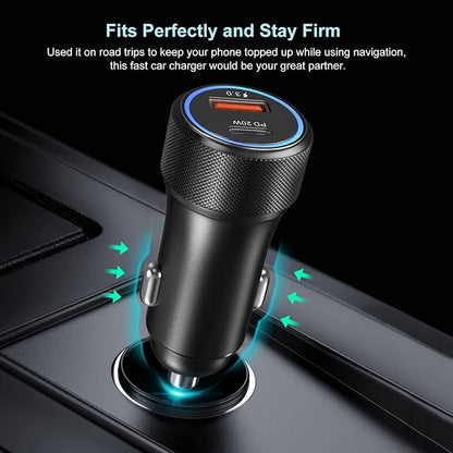 USB C Car Charger 5 Pack, Bangfun 36W Dual Port PD&QC 3.0 Fast Charging 12V USB Car Charger Cigarette Lighter Adapter Plug for iPhone 15 14 13 12 11 Pro Max SE,iPad,Samsung,Pixel(Black)