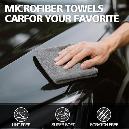 Microfiber Cleaning Cloth 12 Pack, 13 x 13 inch Microfiber Towels for Cars, High Performance Ultra Absorbent Car Washing Cloth, Lint Free Streak Free Cleaning Rags, 1200 Washes