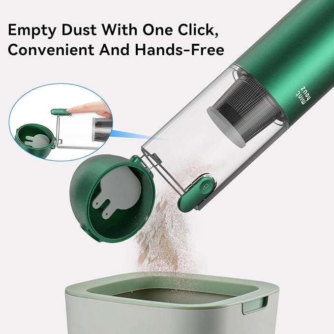 Minthouz Car Vacuum Portable Cordless 17000Pa - 120W Handheld Vacuum Rechargeable with Blower, Ultra Lightweight Mini Vacuum Cleaner with 2 Filters for Car Home Pet Office Keyboard