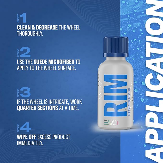 Gyeon Rim EVO Ceramic Wheel Coating Kit Brake Dust Repellent High‑Heat Resistant Hydrophobic Wheel Protectant Satin Finish Self‑Cleaning Ceramic Protection for Alloy Painted Rims