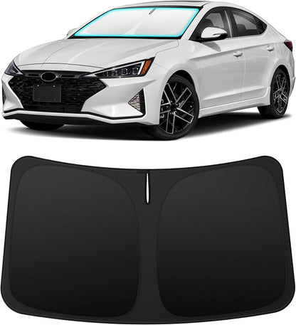 INSAUTO Custom Fit Windshield Sun Shade Accessories for Hyundai Elantra 2017-2020, Foldable Front Window Sunshade, UV & Heat Reflector, Keeps Interior Cool, Includes Storage Bag