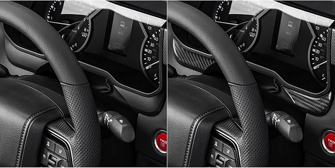 NVCNX Real Premium Carbon Fiber for Toyota Tundra 2022-2026 / Sequoia 2023-2026 2024 2025 Truck Pickup SUV Car Dash Instrument Cluster Cover Interior Trim Accessories Thick Overlay Sticker Decal 2PCs