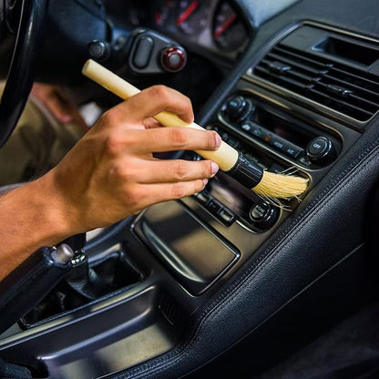 Chemical Guys Boars Hair Detailing Brush - Gentle Scratch-Free Cleaning for Wheels, Grilles, Emblems, and Interior Surfaces - Versatile Multi-Purpose Auto Detailing Brush for Deep Cleaning - Acc_S90