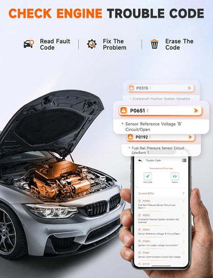 AUTOPHIX 3210 OBD2 Scanner for DIYers – Fix Check Engine Light & Pass Smog Test at Home, Code Reader, Checks Battery, Live Engine Data, No Subscription, Works with 1996+ Cars, for iPhone/Android