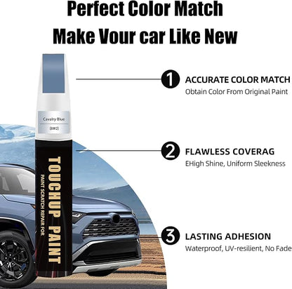 Cavalry Blue(8W2) Car Paint Touch Up Pen Compatible with Toyota, 2-In-1 Color Accurate Touch Up Car Scratch Repair Paint Exact Match Toyota Series Automotive Scratch Remover for Nicks&Chips Repair
