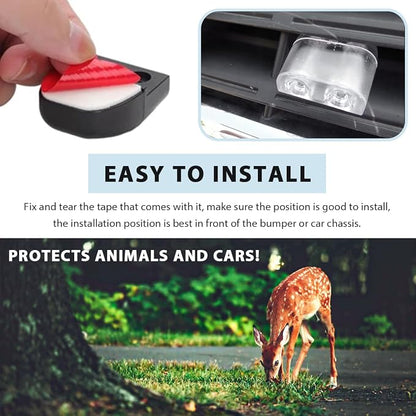 4 PCS Deer Whistles for Car, Dual Construction Deer Warning Device with Waterproof Adhesive Tapes, Animal Alert Horn Avoids Collisions Suitable for Cars Trucks Motorcycles (White)