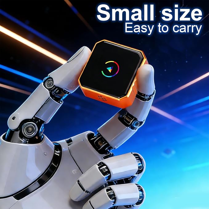 2-in-1 Wireless CarPlay & Android Auto Adapter, Converts Wired to Wireless,Plug & Play Dongle, Fast Auto-Connect No Delay, Compact Design for iPhone & Android with USB/USB-C Port(Orange)