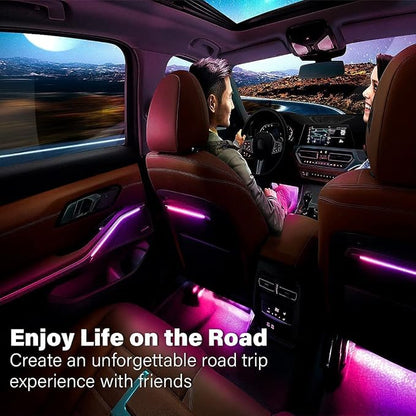 Car LED Strip Light, EJ's SUPER CAR 4pcs 48 LED Multi-Color Car Interior Lights Under Dash Lighting Waterproof Kit with Multi-Mode Change and Wireless Remote Control, Car Charger Included,DC 12V