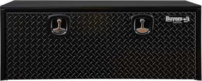 Buyers Products 1702510 Black Steel Truck Tool Box With Aluminum Diamond Tread Door, 18 x 18 x 48 Inch, Made In The USA, Truck Box for Organization & Storage, Job Tool Chest, Contractor Toolbox