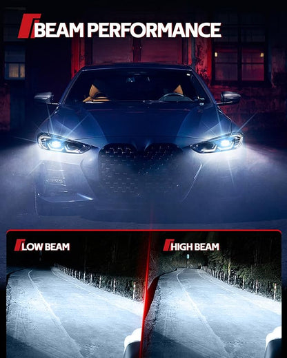Torchbeam D3S HID Headlight Bulbs, 8000K White Blue, High/Low Beam, 66340 42403 42302 (42403C1) Xenon Replacement Bulbs with Metal Stents Base, Pack of 2