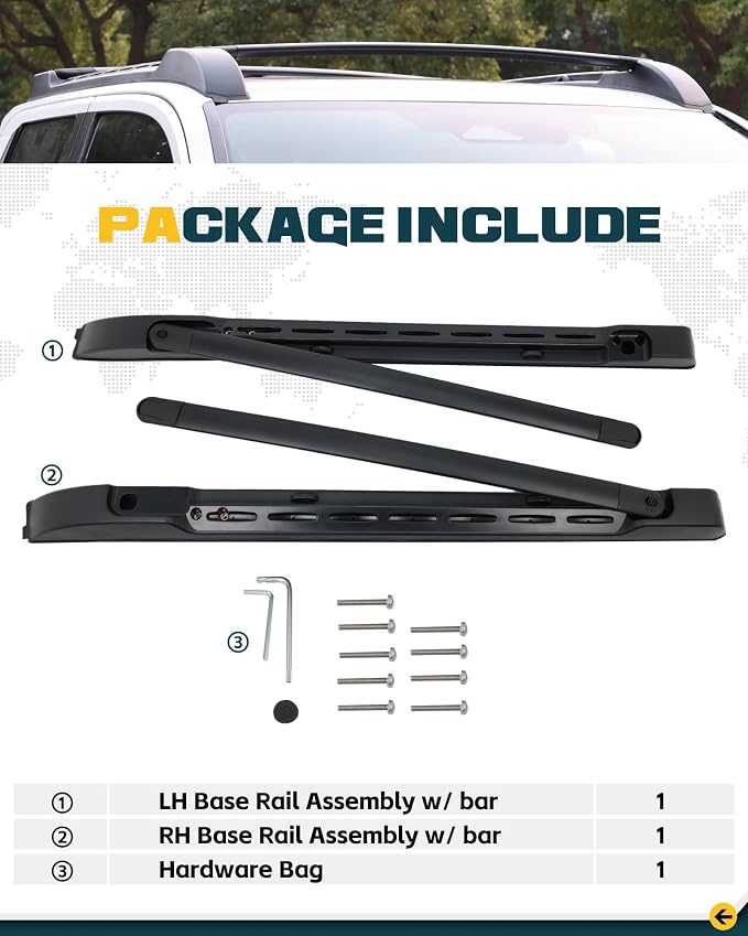 Trumgeta Aluminum Roof Rack Fit for 2024-2026 Toyota Tacoma Double Cab, 260LBS Cross Bars Heavy-Duty, Waterproof & Rustproof | for Kayak, Bike, Low Profile OE Style Tacoma Storage Accessories